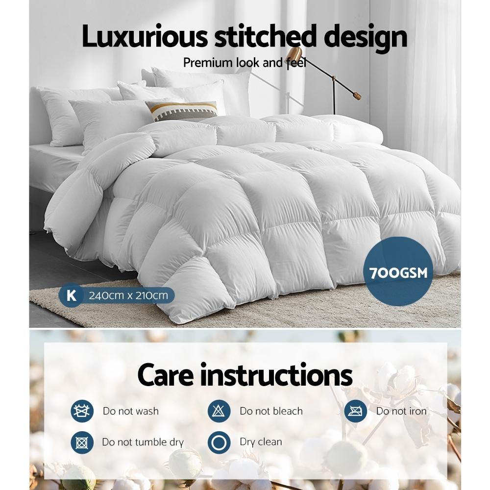 King Size Light Weight Duck Down Quilt Cover - Bedzy Australia
