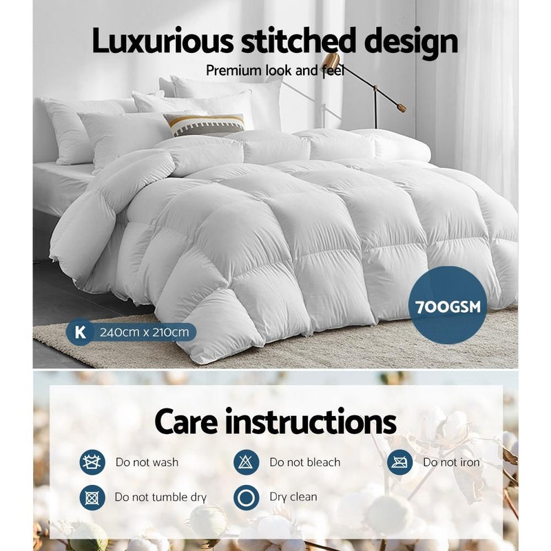 King Size Light Weight Duck Down Quilt Cover - Bedzy Australia