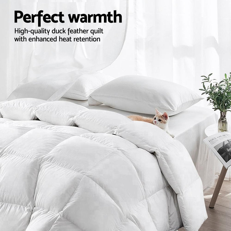 King Size Light Weight Duck Down Quilt Cover - Bedzy Australia