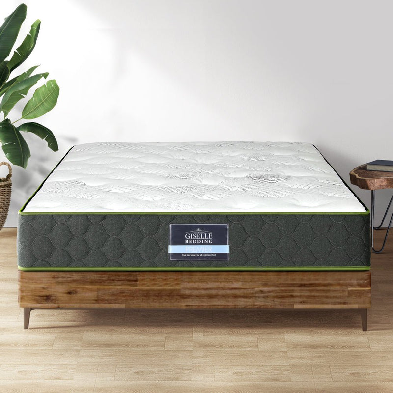 Beryl Series Green Tea Infused Mattress 25cm Thick - King Single - Furniture > Mattresses - Bedzy Australia