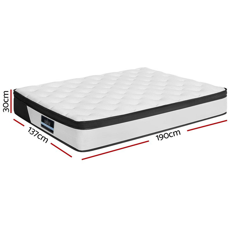 Pena Series Euro Top Pocket Spring Mattress 30cm Thick - Double - Furniture > Mattresses - Bedzy Australia