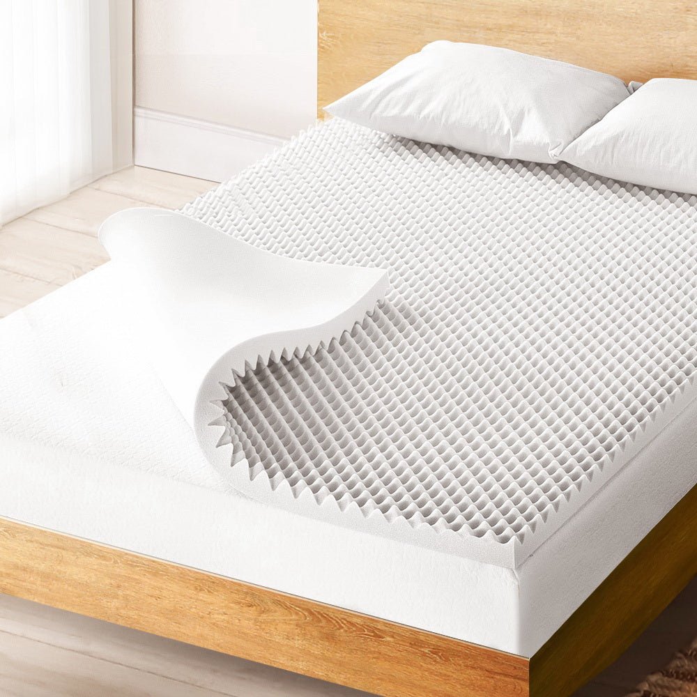 Giselle Bedding Mattress Topper Egg Crate Foam Toppers Bed Protector Underlay Q - Furniture > Mattresses - Bedzy Australia