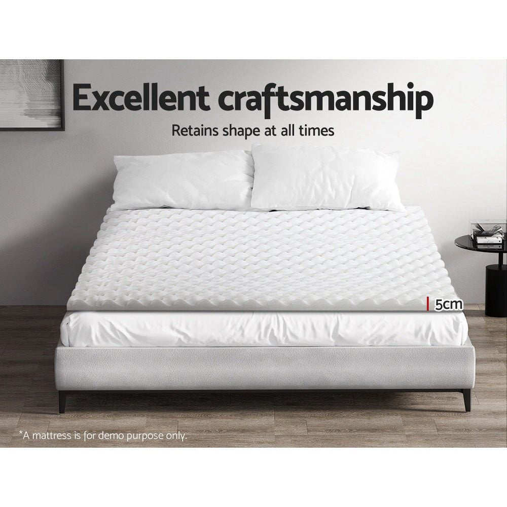 Giselle Bedding Mattress Topper Egg Crate Foam Toppers Bed Protector Underlay Q - Furniture > Mattresses - Bedzy Australia
