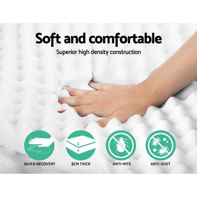 Giselle Bedding Mattress Topper Egg Crate Foam Toppers Bed Protector Underlay Q - Furniture > Mattresses - Bedzy Australia