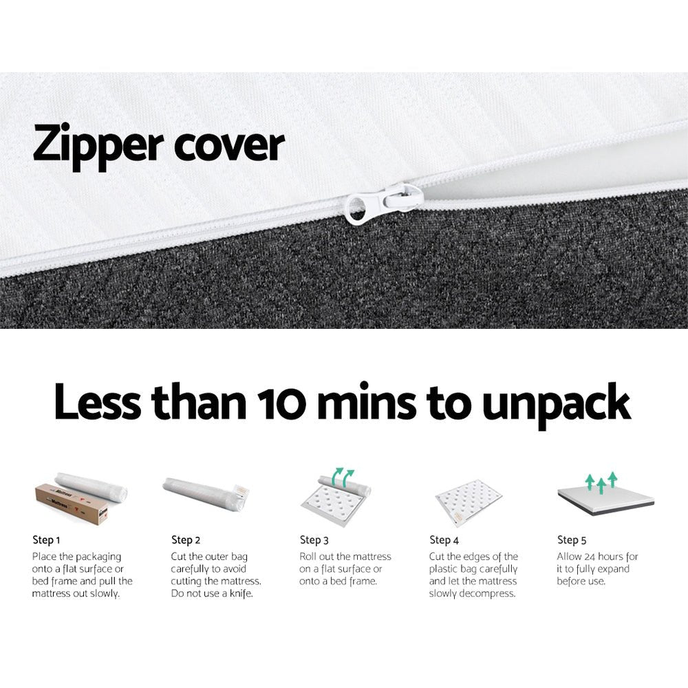 Zero Spring Cool Gel Memory Foam Mattress 15CM Thick - Queen - Furniture > Mattresses - Bedzy Australia