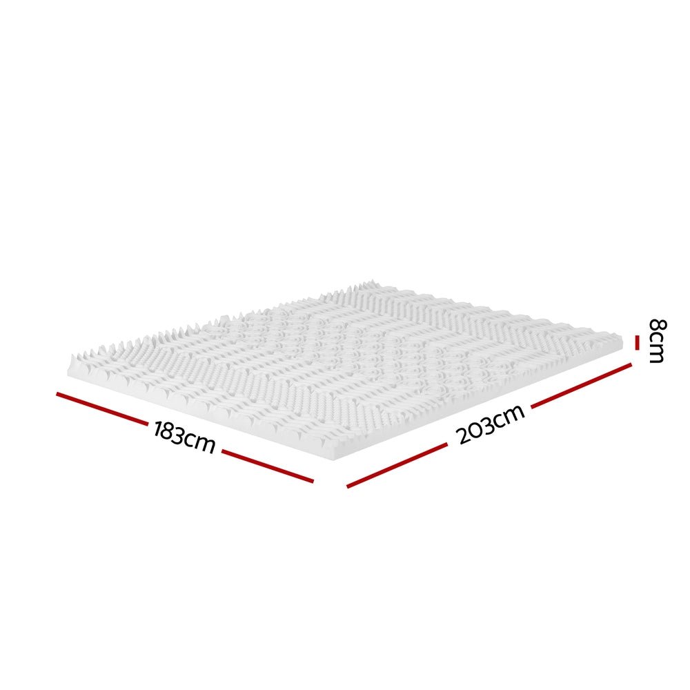 7-Zone Airflow Memory Foam Mattress Topper 8cm Thick - King - Furniture > Mattresses - Bedzy Australia