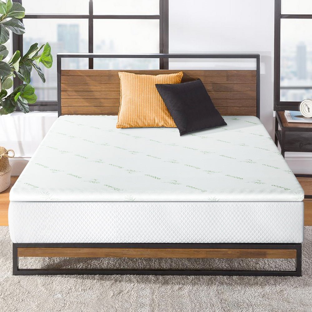 10cm Thick Deluxe Memory Foam Mattress Topper Cool Gel - Single - Furniture > Mattresses - Bedzy Australia