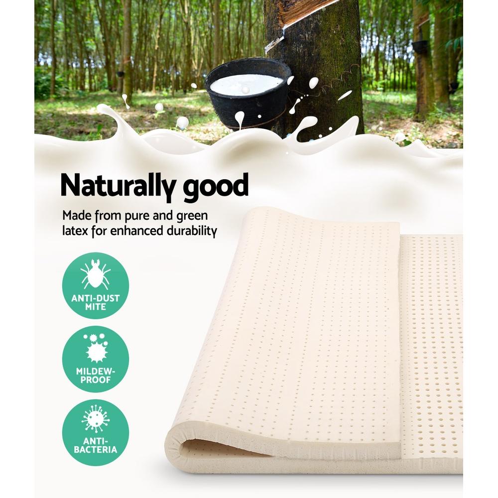 Pure Natural Latex Mattress Topper 7 Zone 5cm Double - Bedzy Australia