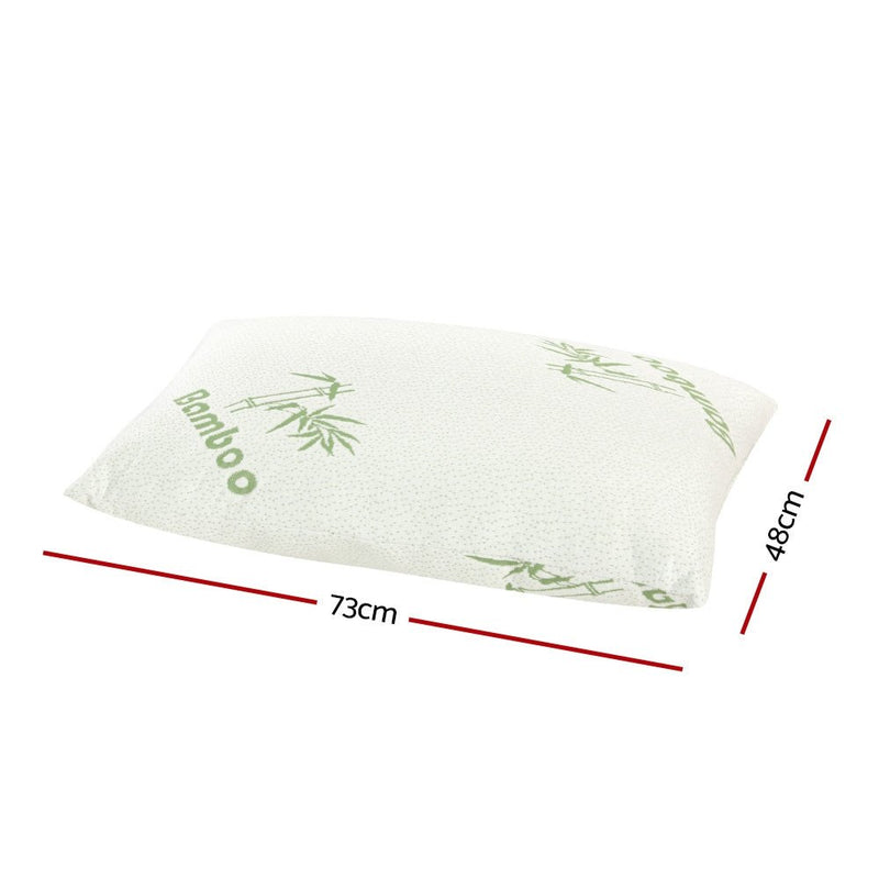 Giselle Hotel Pillow Bed Pillows 4 Pack Family Soft Medium Firm Bamboo Cover - Home & Garden > Bedding - Bedzy Australia