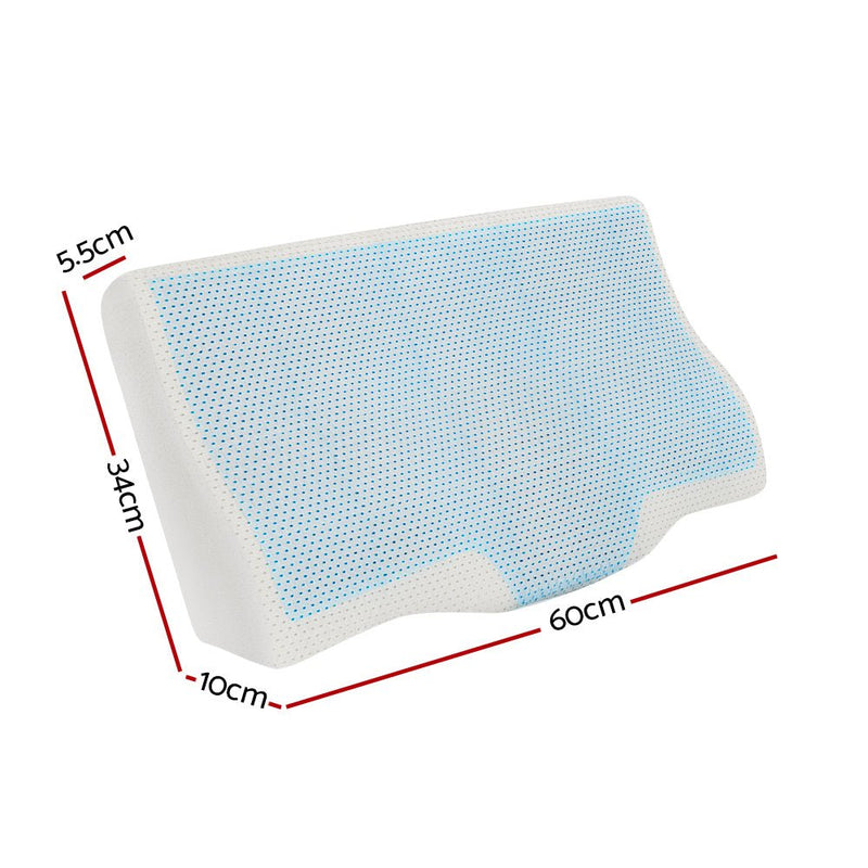 Giselle Memory Foam Pillow Neck Pillows Contour Rebound Cushion Cool Gel Support - Bedzy Australia (ABN 18 642 972 209) - Home & Garden > Bedding