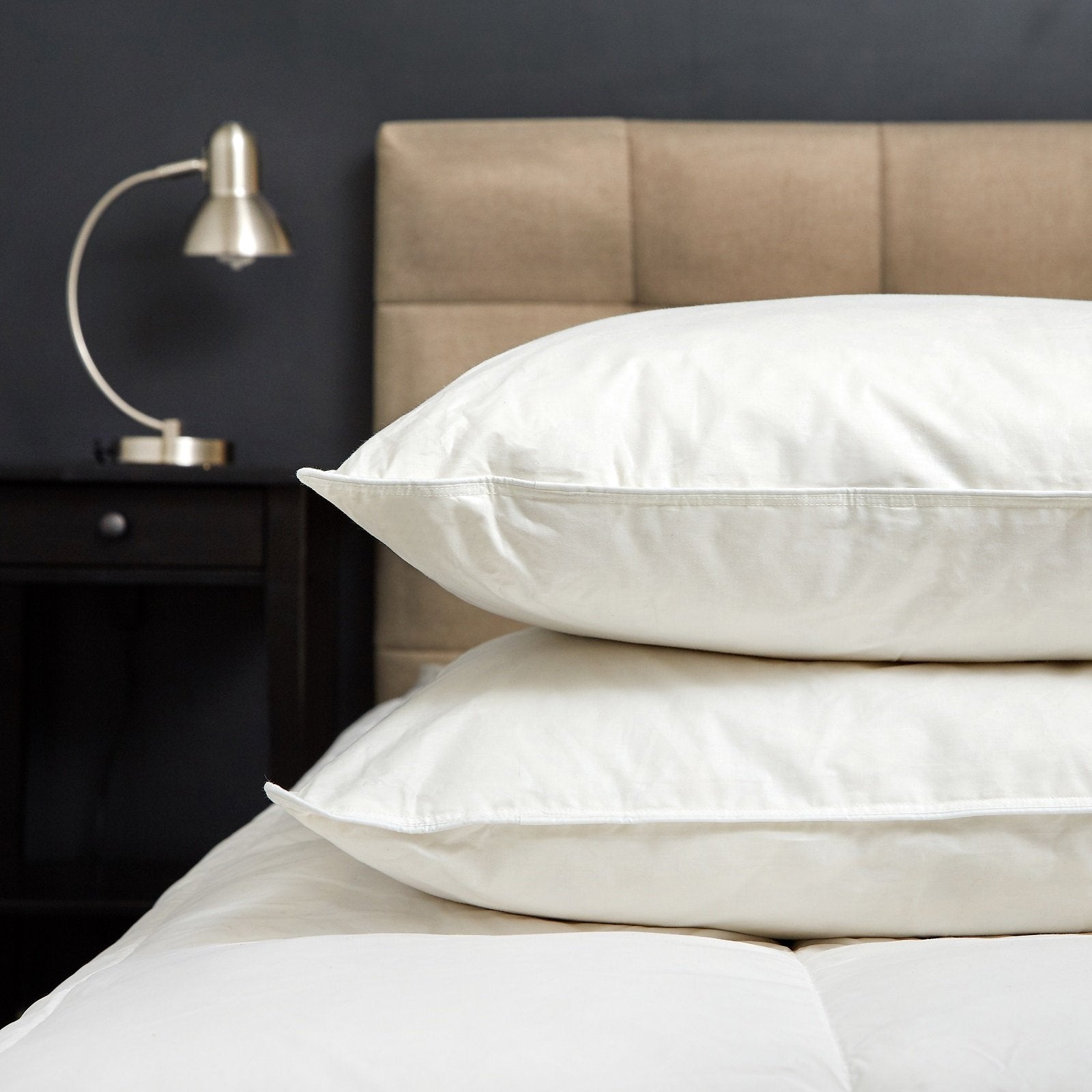 Goose Feather & Down Quilt 500GSM + Goose Feather and Down Pillows 2 Pack Combo King White - Bedzy Australia