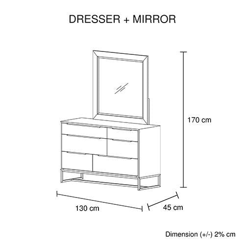 Hannah Dresser With Mirror - Bedzy Australia - Furniture > Bedroom