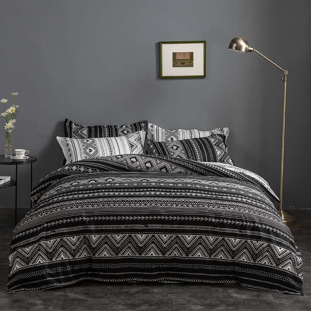 Hugo Reversible King Size Duvet Doona Quilt Cover Set - Home & Garden > Bedding - Bedzy Australia