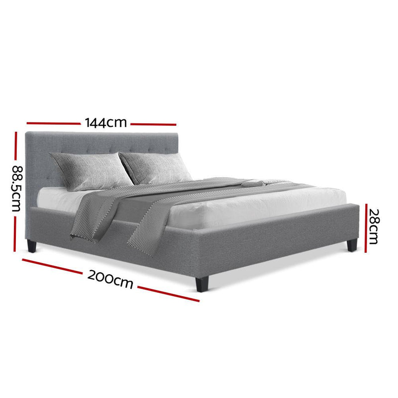Hyams Double Bed Frame Grey - Bedzy Australia (ABN 18 642 972 209) - Cheap affordable bedroom furniture shop near me Australia