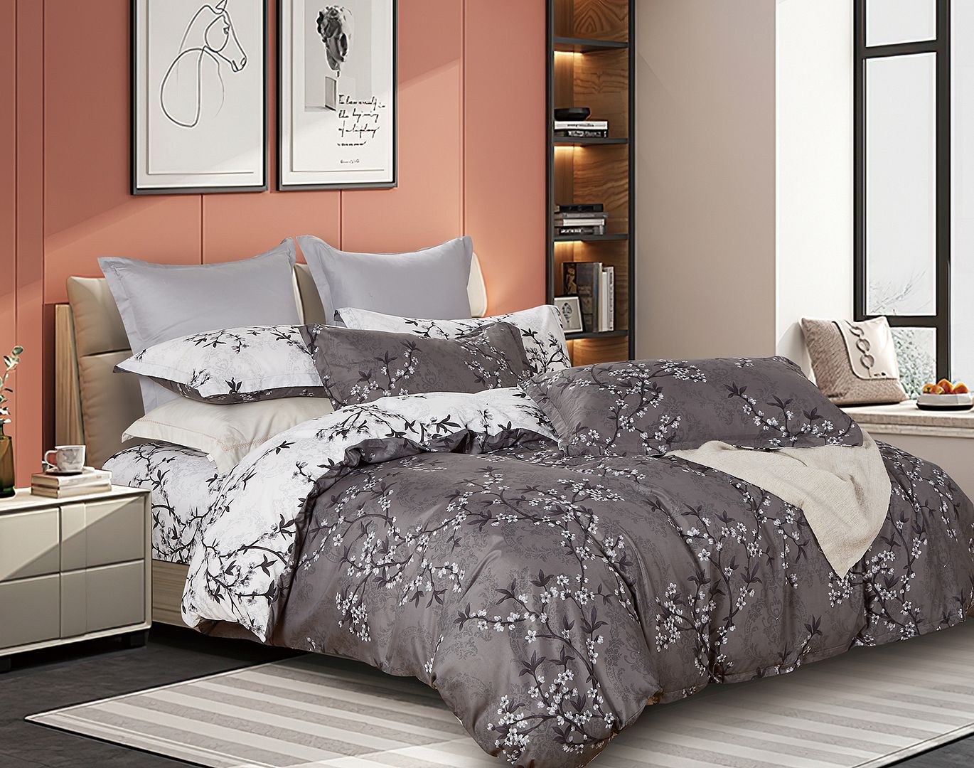Iyanu Super King Size Quilt Doona Duvet Cover Set - Home & Garden > Bedding - Bedzy Australia