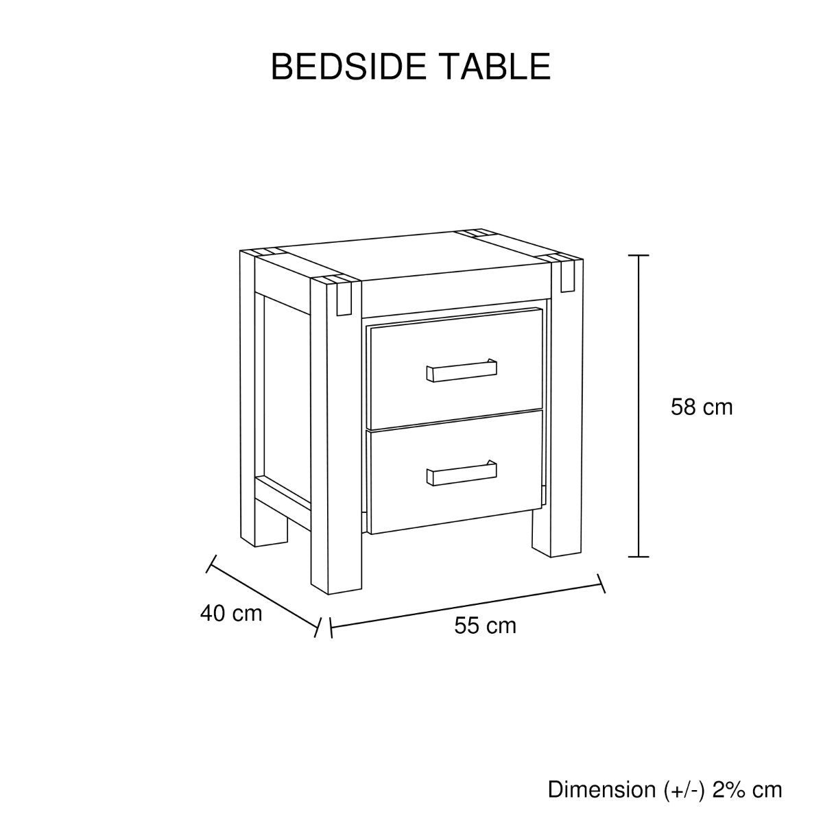 Java Bedside Table Oak - Bedzy Australia