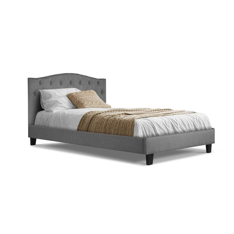 Jervis Single Bed Frame Grey - Bedzy Australia