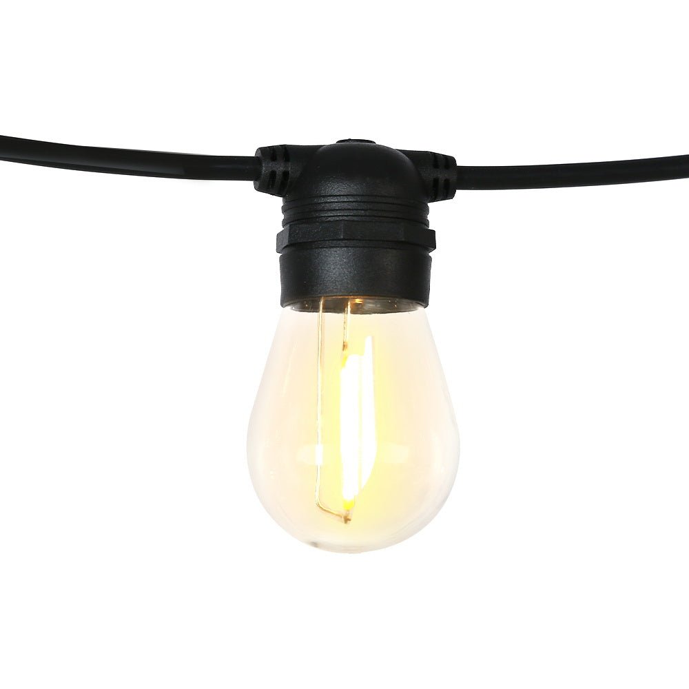17m Festoon String Lights Solar Wedding Party Waterproof Outdoor - Bedzy Australia