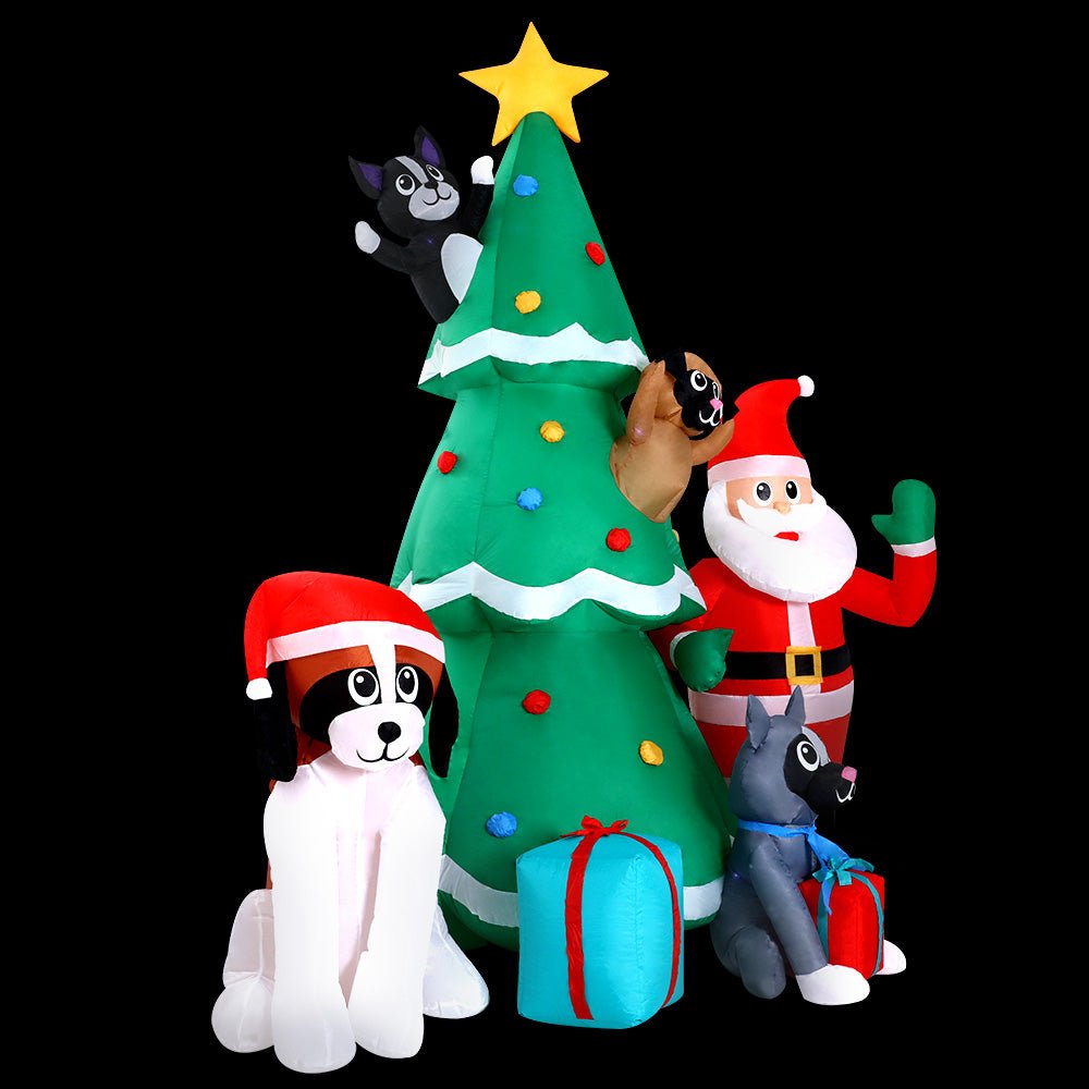 3M Inflatable Christmas Tree Santa Lights Outdoor Decorations - Bedzy Australia