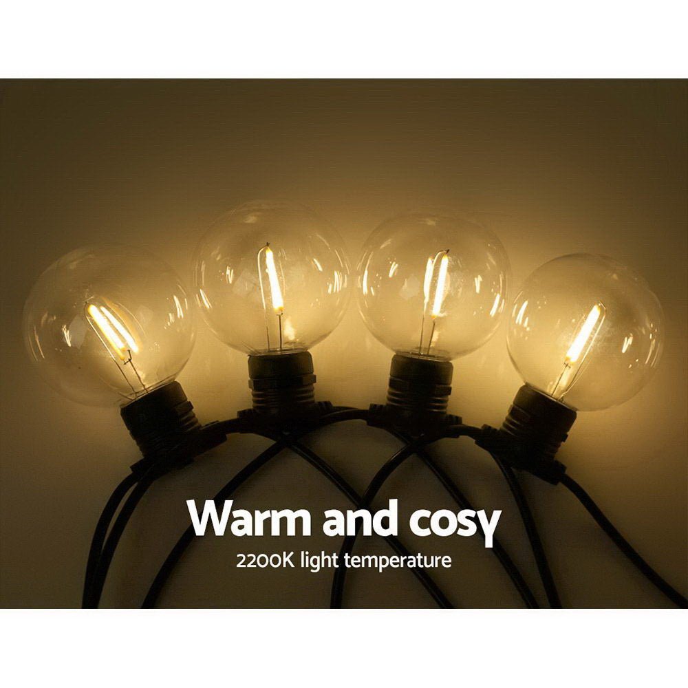59m LED Festoon Lights Sting Lighting Kits Wedding Outdoor Party - Bedzy Australia
