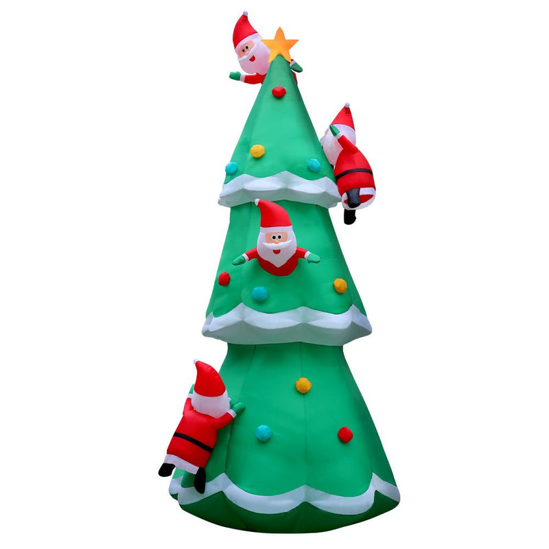 5M Christmas Inflatable Santa on Christmas Tree Xmas Decor LED - Bedzy Australia