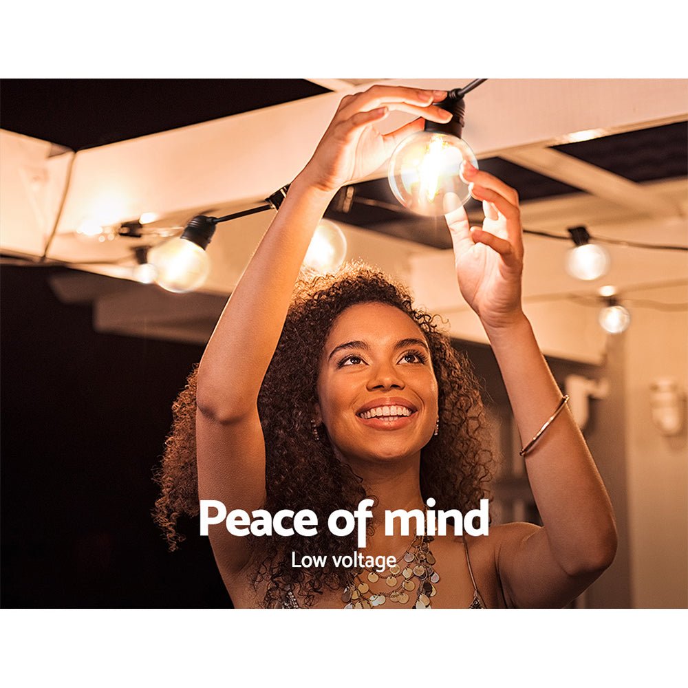 68m LED Festoon Lights Sting Lighting Kits Wedding Outdoor Party - Bedzy Australia