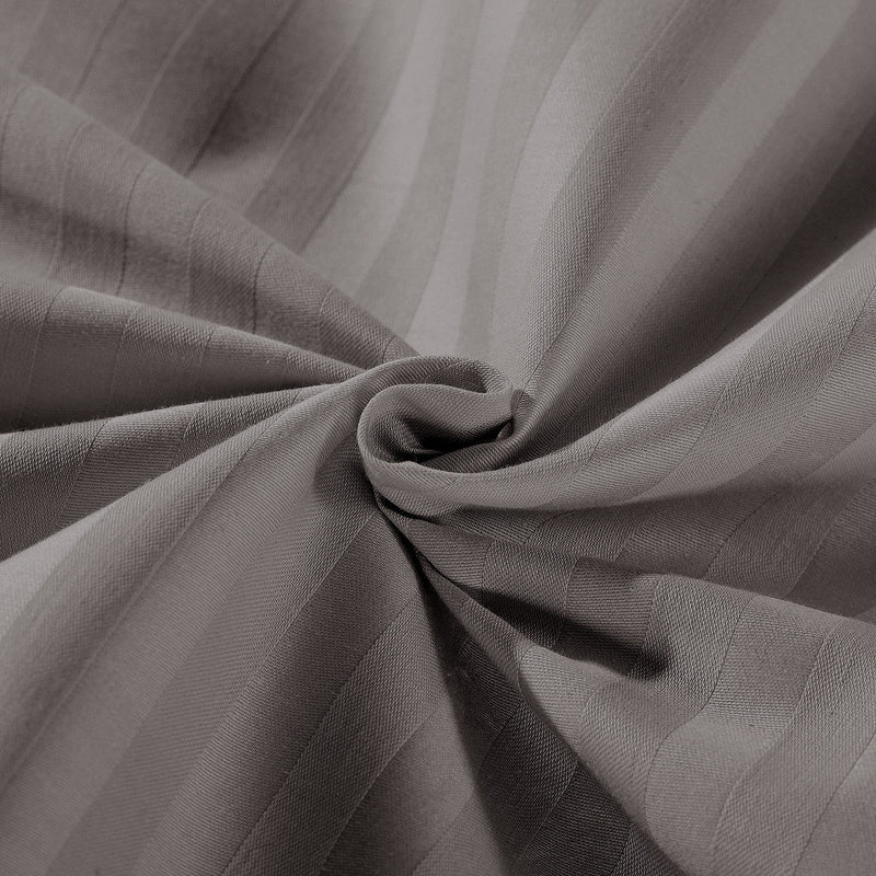 Kensington 1200 Thread Count 100% Egyptian Cotton Sheet Set Stripe Hotel Grade Double Charcoal - Bedzy Australia