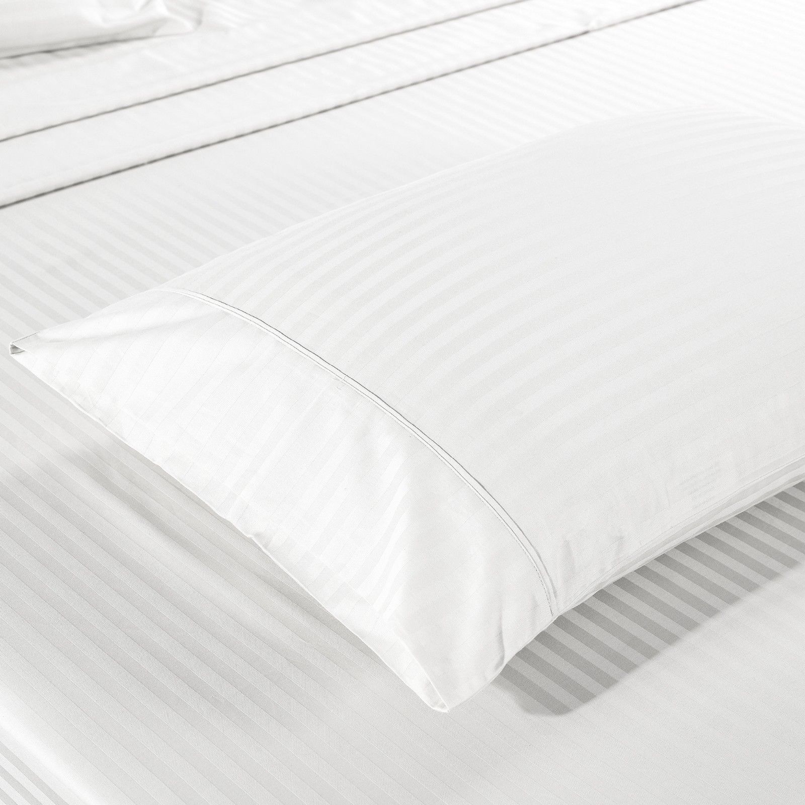 Kensington 1200 Thread Count 100% Egyptian Cotton Sheet Set Stripe Hotel Grade King White - Bedzy Australia