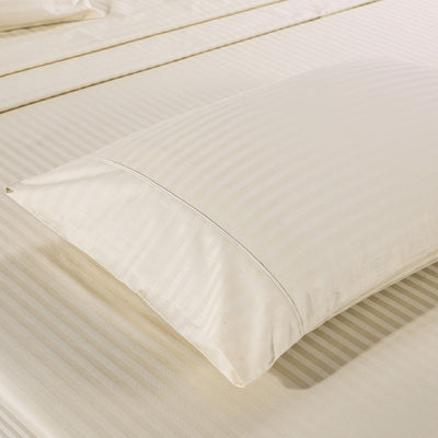 Kensington 1200 Thread Count 100% Egyptian Cotton Sheet Set Stripe Hotel Grade Queen Sand - Bedzy Australia