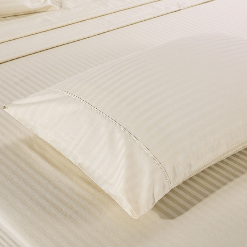 Kensington 1200 Thread Count 100% Egyptian Cotton Sheet Set Stripe Hotel Grade Queen Sand - Bedzy Australia - Home & Garden > Bedding