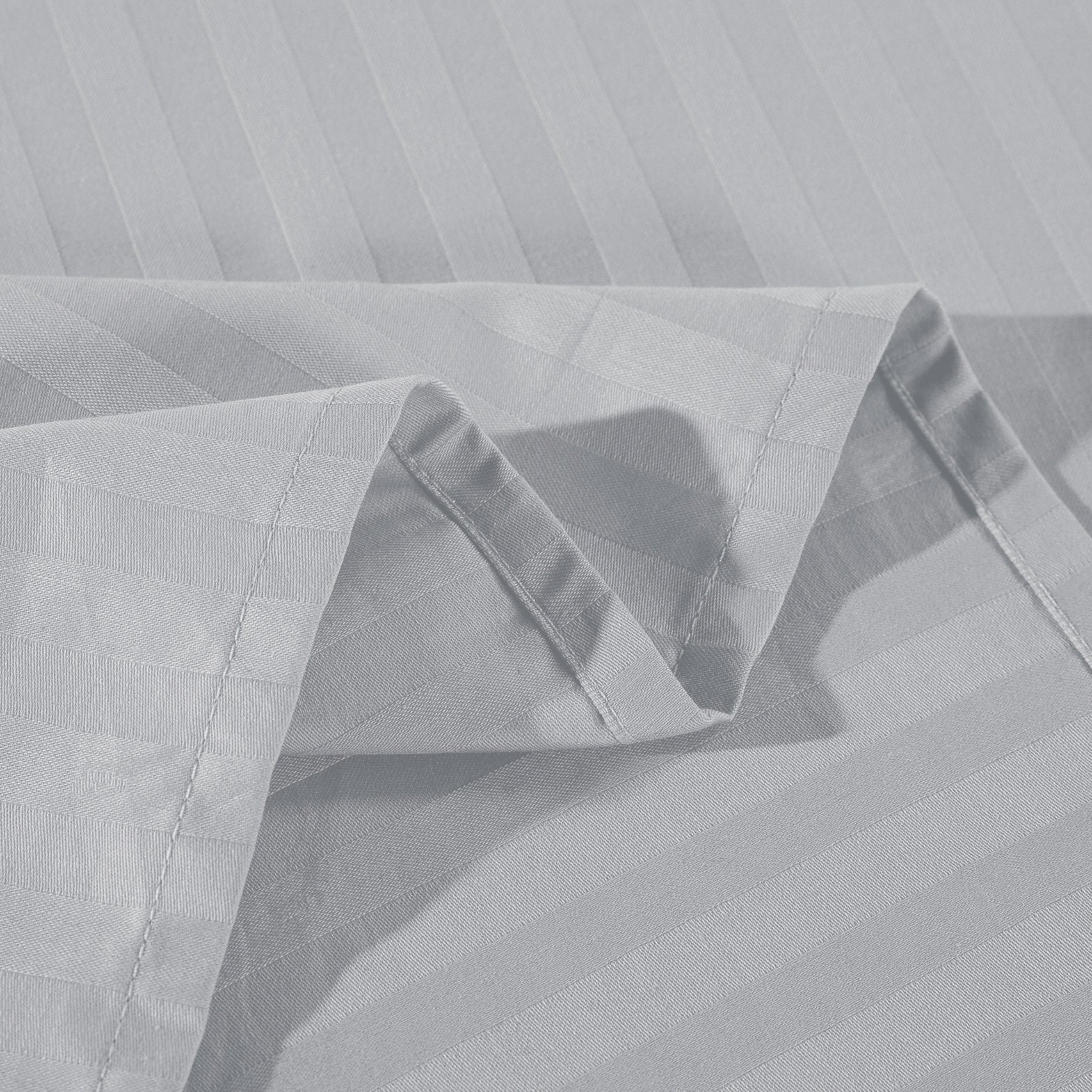 Kensington 1200 Thread Count 100% Egyptian Cotton Sheet Set Stripe Hotel Grade Queen Silver - Bedzy Australia
