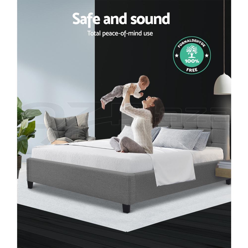 King Package | Agnes Bed Grey & Normay Pillow Top Mattress (Medium Firm) - Bedzy Australia