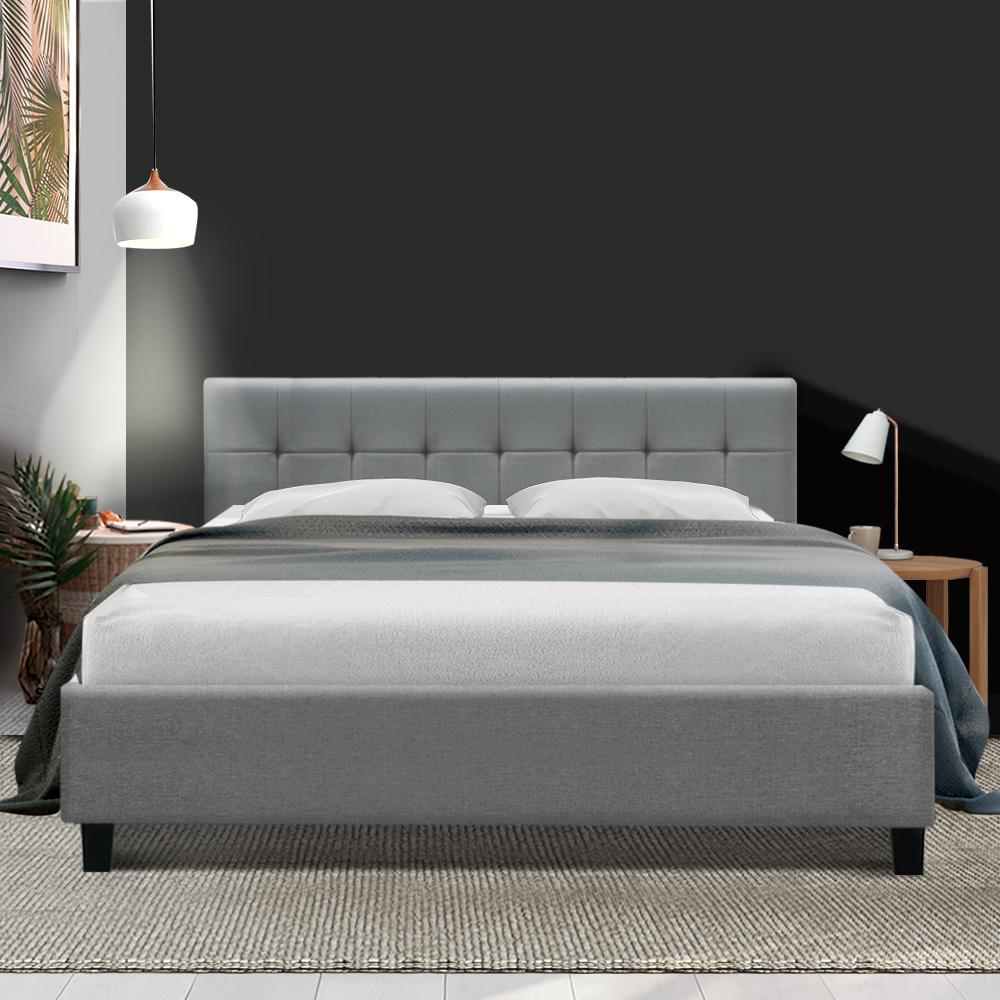 King Package | Agnes Bed Grey & Normay Pillow Top Mattress (Medium Firm) - Bedzy Australia