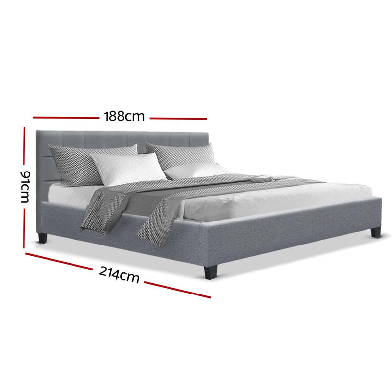 King Package | Agnes Bed Grey & Normay Pillow Top Mattress (Medium Firm) - Bedzy Australia - Furniture > Bedroom
