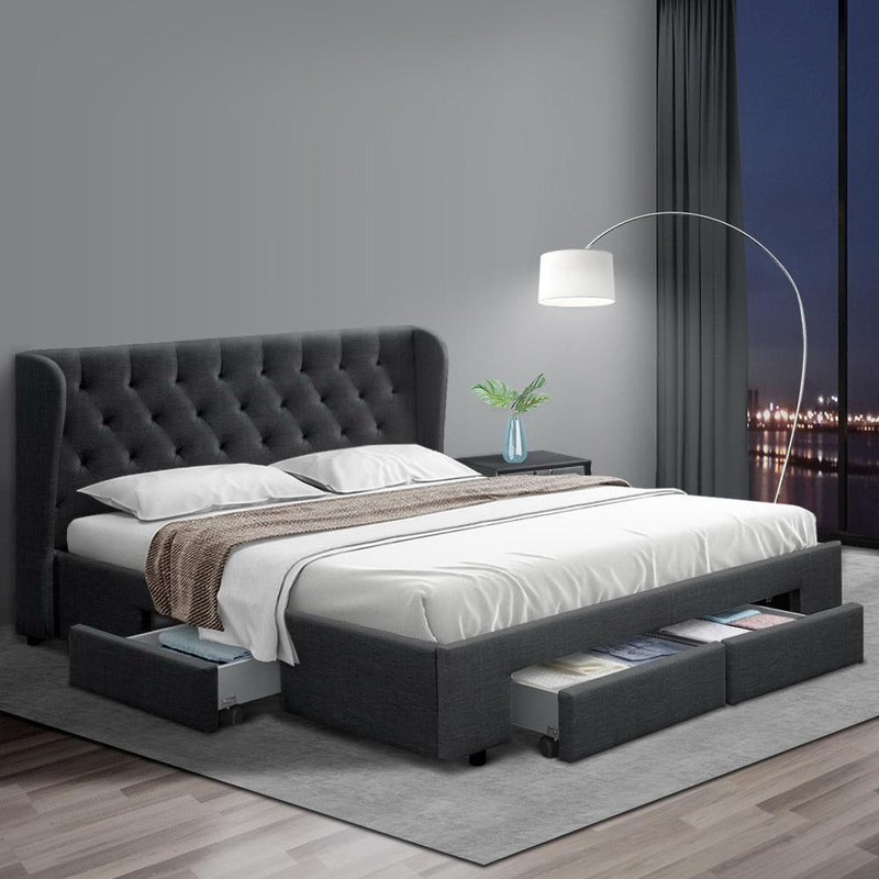 King Package | Avalon Bed Charcoal & Devon Euro Top Mattress (Medium) - Bedzy Australia (ABN 18 642 972 209) - Furniture > Bedroom