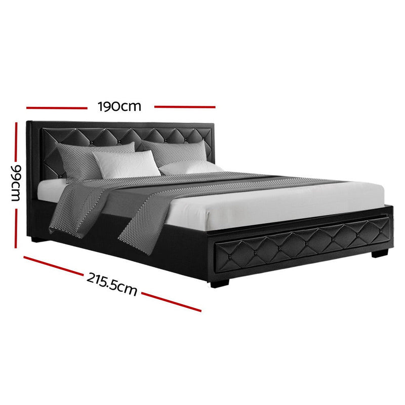 King Package | Bronte Bed Black & Bonita Euro Top Mattress (Medium Firm) - Bedzy Australia (ABN 18 642 972 209) -
