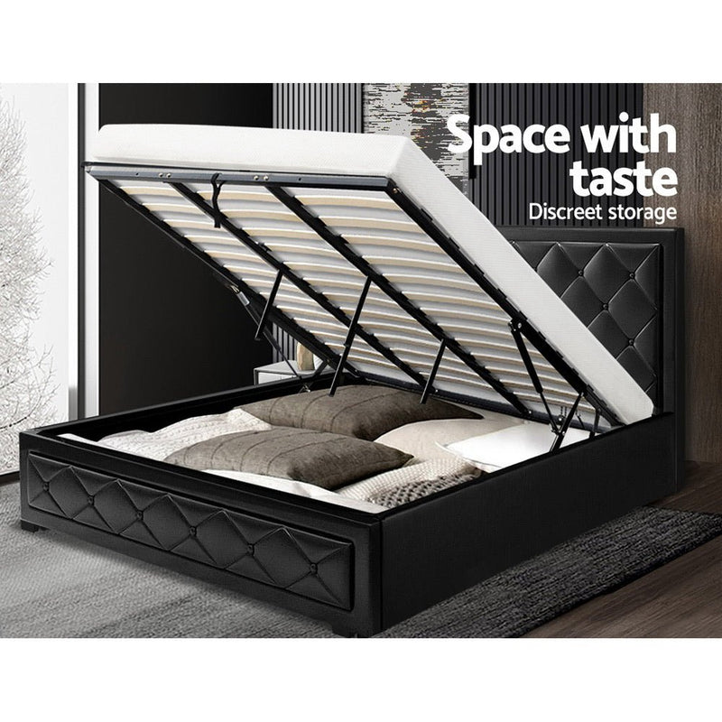 King Package | Bronte Bed Black & Bonita Euro Top Mattress (Medium Firm) - Bedzy Australia (ABN 18 642 972 209) -
