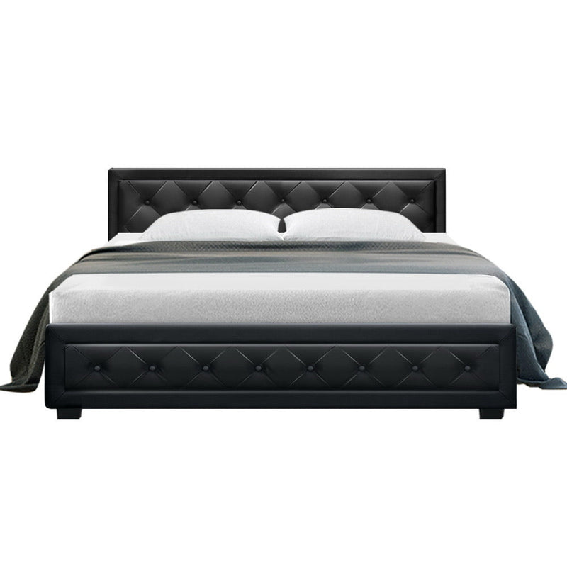 King Package | Bronte Bed Black & Bonita Euro Top Mattress (Medium Firm) - Bedzy Australia