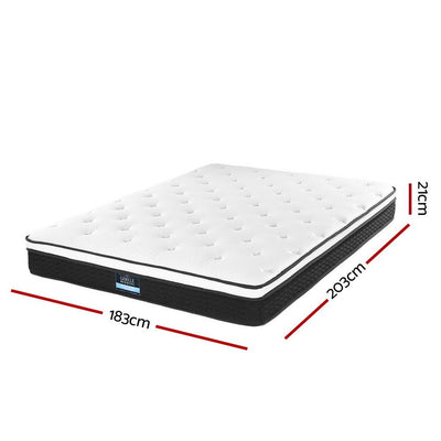 King Package | Henley LED Bed Black & Bonita Euro Top Mattress (Medium Firm) - Bedzy Australia