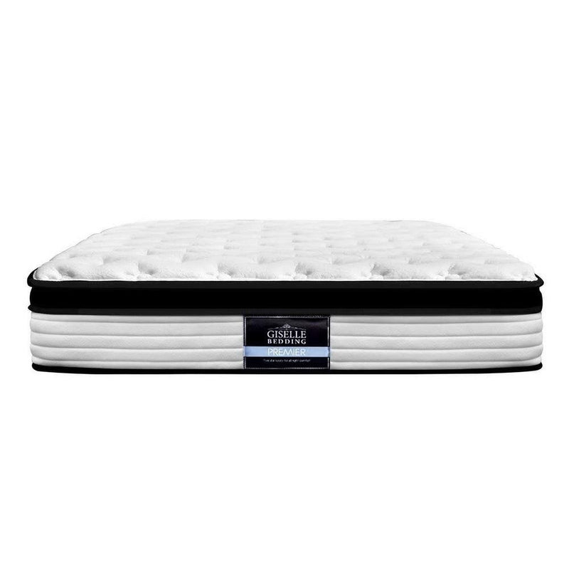 King Package | Henley LED Bed Black & Devon Euro Top Mattress (Medium) - Bedzy Australia