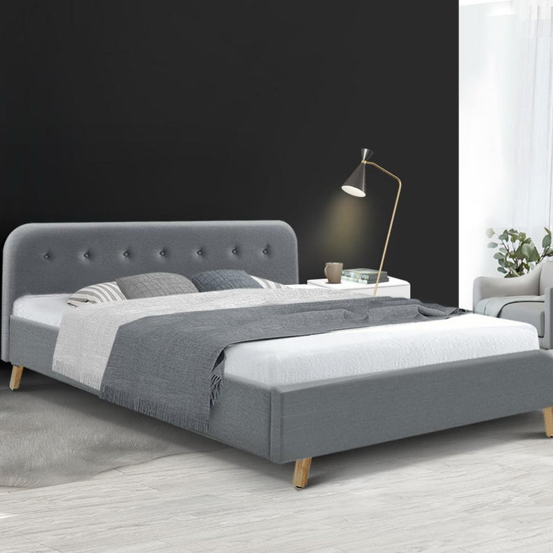King Package | Tarcoola Bed Grey & Normay Pillow Top Mattress (Medium Firm) - Bedzy Australia