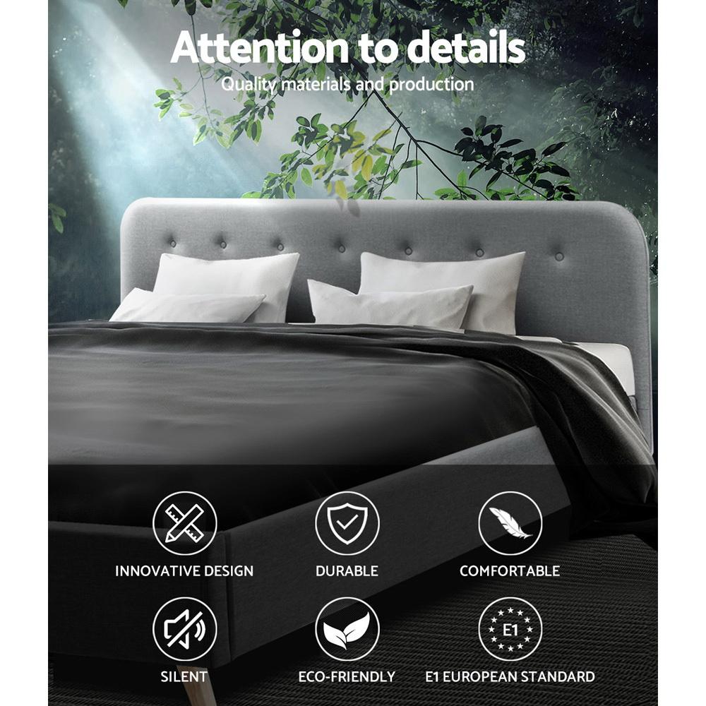 King Package | Tarcoola Bed Grey & Normay Pillow Top Mattress (Medium Firm) - Bedzy Australia