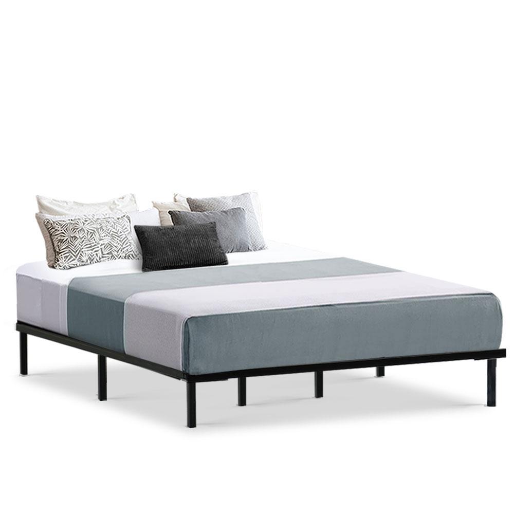 King Package | Ted Metal Bed Black & Normay Pillow Top Mattress (Medium Firm) - Bedzy Australia