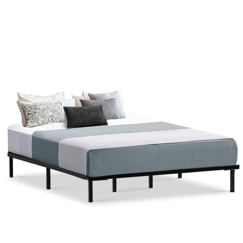 King Package | Ted Metal Bed Black & Normay Pillow Top Mattress (Medium Firm) - Bedzy Australia