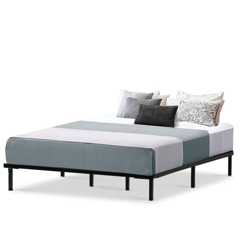 King Package | Ted Metal Bed Black & Normay Pillow Top Mattress (Medium Firm) - Bedzy Australia