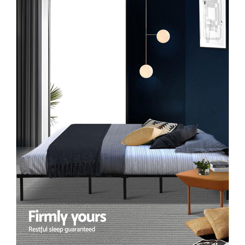 King Package | Ted Metal Bed Black & Normay Pillow Top Mattress (Medium Firm) - Bedzy Australia