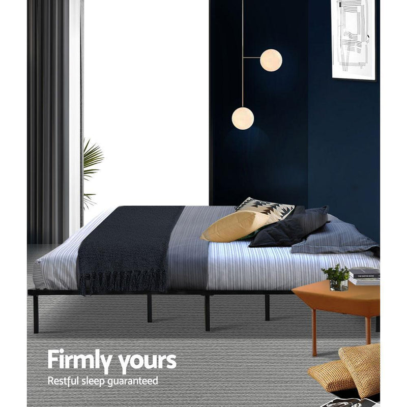 King Package | Ted Metal Bed Black & Normay Pillow Top Mattress (Medium Firm) - Bedzy Australia