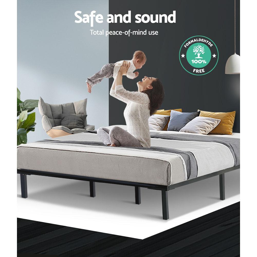 King Package | Ted Metal Bed Black & Normay Pillow Top Mattress (Medium Firm) - Bedzy Australia