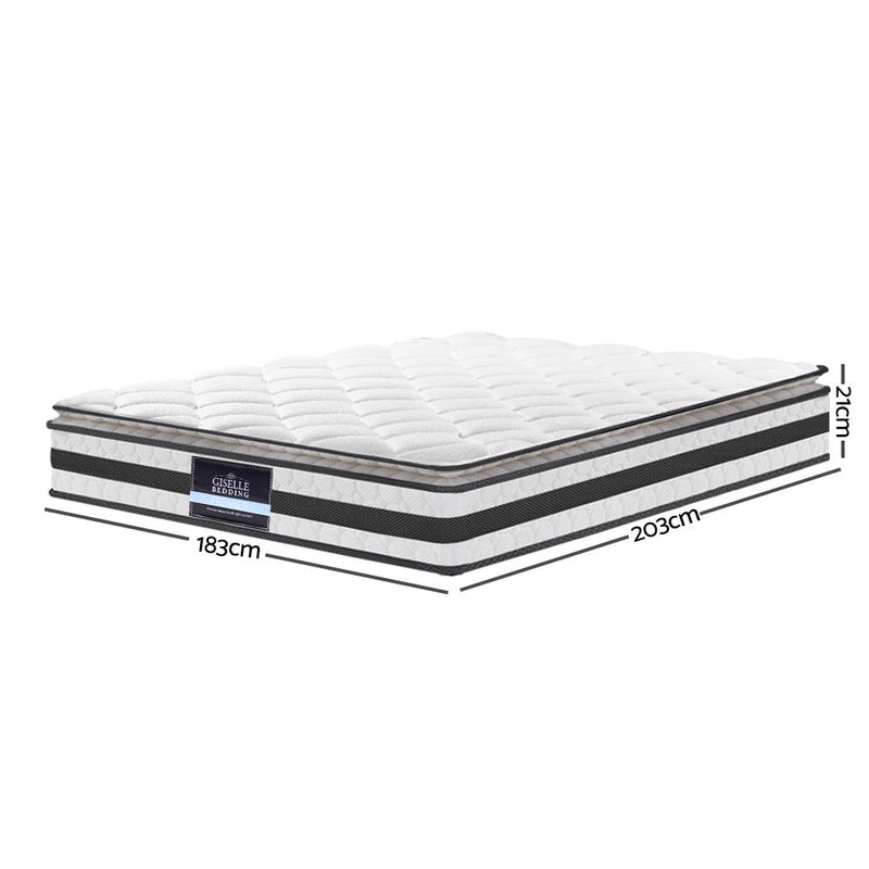 King Package | Ted Metal Bed Black & Normay Pillow Top Mattress (Medium Firm) - Bedzy Australia