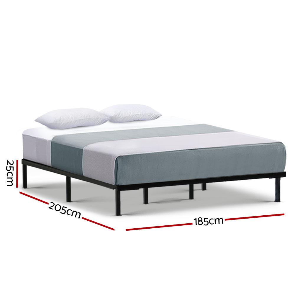 King Package | Ted Metal Bed Black & Normay Pillow Top Mattress (Medium Firm) - Bedzy Australia